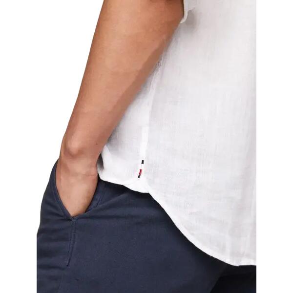 Ανδρικό Πουκάμισο Tommy Hilfiger Pigment Dyed Li Solid Rf Shirt Optic White MW0MW34602-YCF