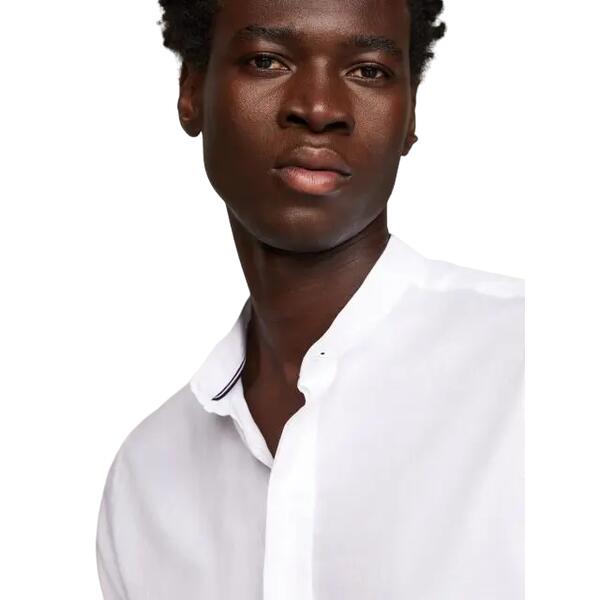 Ανδρικό Πουκάμισο Tommy Hilfiger Dc Linen Dobby Shirt Optic White / Optic White MW0MW34641-YCF
