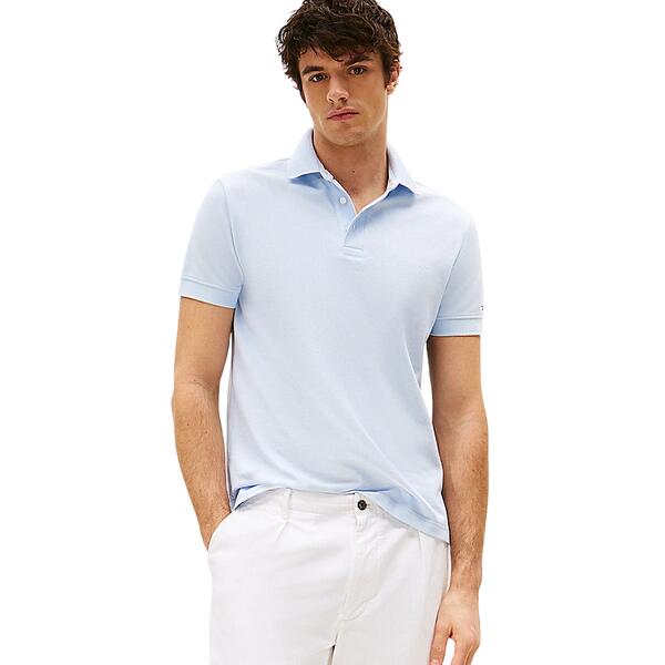 Ανδρικό Polo Tommy Hilfiger Tonal Monotype Reg Breezy Blue MW0MW38456-C1O