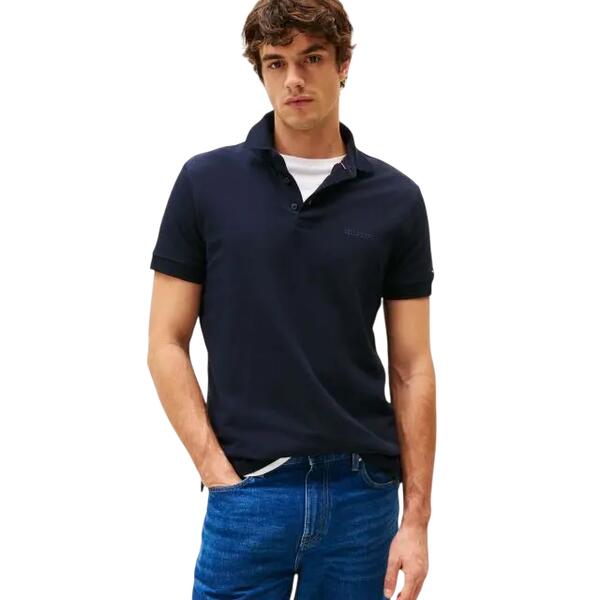 Ανδρικό Polo Tommy Hilfiger Tonal Monotype Reg Desert Sky MW0MW38456-DW5