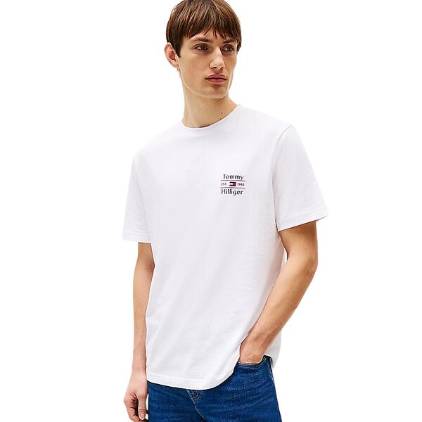 Ανδρικό T-shirt Tommy Hilfiger Stack White MW0MW38622-YBR