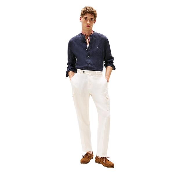 Ανδρικό Πουκάμισο Tommy Hilfiger Pigment Dye Mao Collar Shirt Desert Sky MW0MW39271-DW5