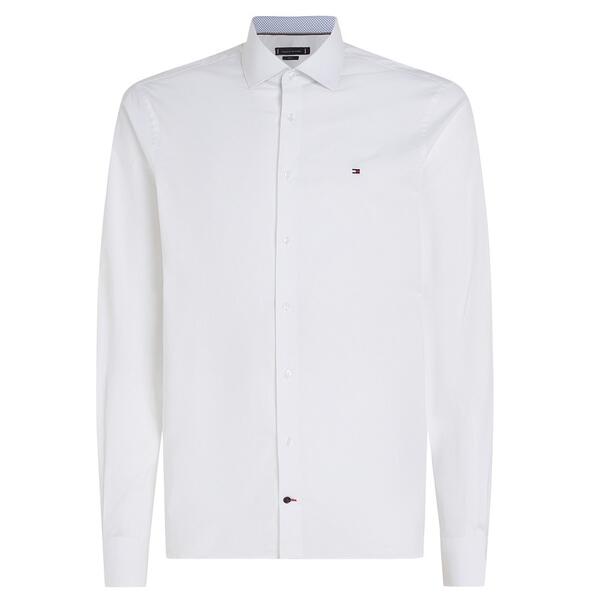 Ανδρικό Πουκάμισο Tommy Hilfiger Cl Stch Pop Ctrst Shirt Prkf Optic White MW0MW39279-YCFR