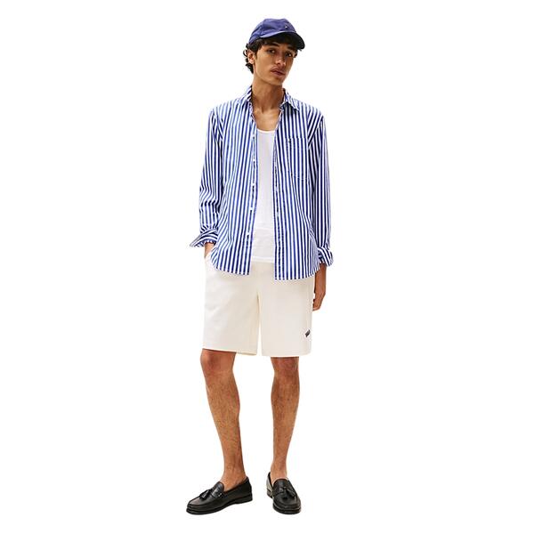 Ανδρικό Πουκάμισο Tommy Hilfiger Flex Poplin Bold Stripe Shirt Wedge Blue Stripe MW0MW39451-0A4