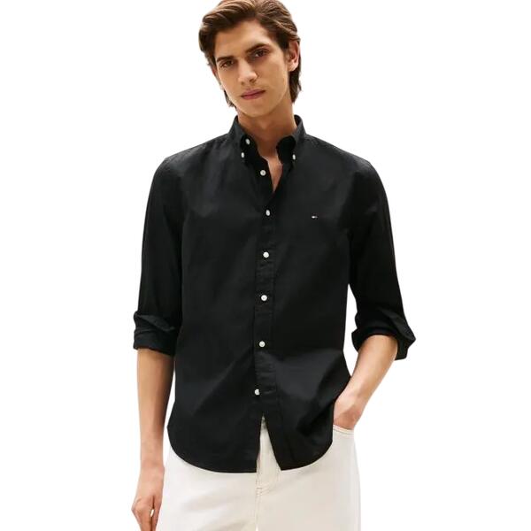 Ανδρικό Πουκάμισο Tommy Hilfiger Core Flex Poplin Solid Rf Shirt Black MW0MW39988-BDS