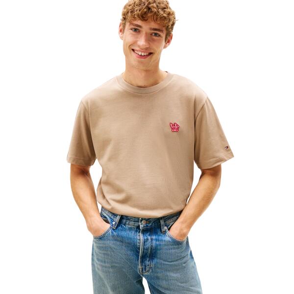 Ανδρικό T-Shirt Tommy Hilfiger Modern Athleisure H BadgeTee Coastal Taupe MW0MW41468-AFE