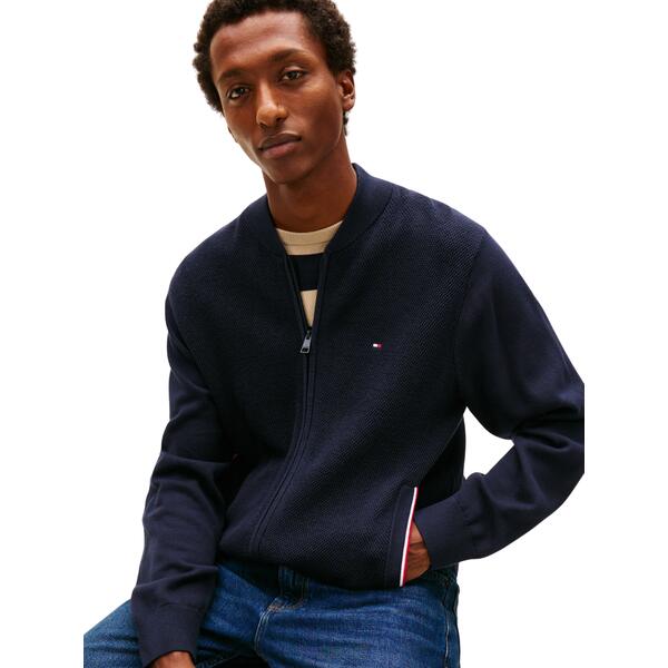 Ανδρική Ζακέτα Tommy Hilfiger Rwb Textured Zip Through Bomber Desert Sky MW0MW41543-DW5