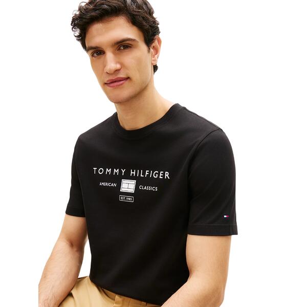 Ανδρικό T-shirt Tommy Hilfiger Brand Love Mono Stack Tee Black MW0MW42365-BDS