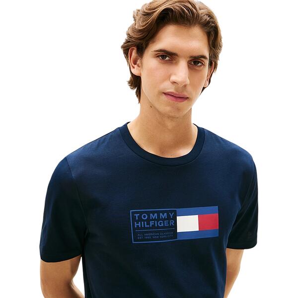 Ανδρικό T-shirt Tommy Hilfiger Brand Love Text Box Tee Desert Sky MW0MW42366-DW5
