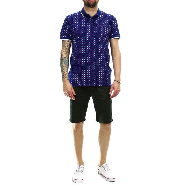 Ανδρικό Polo Tom Tailor Alloverprinted Red White 1010864-18309