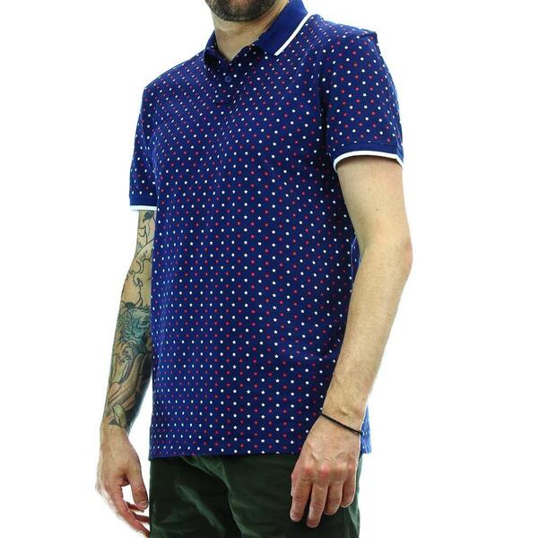 Ανδρικό Polo Tom Tailor Alloverprinted Red White 1010864-18309