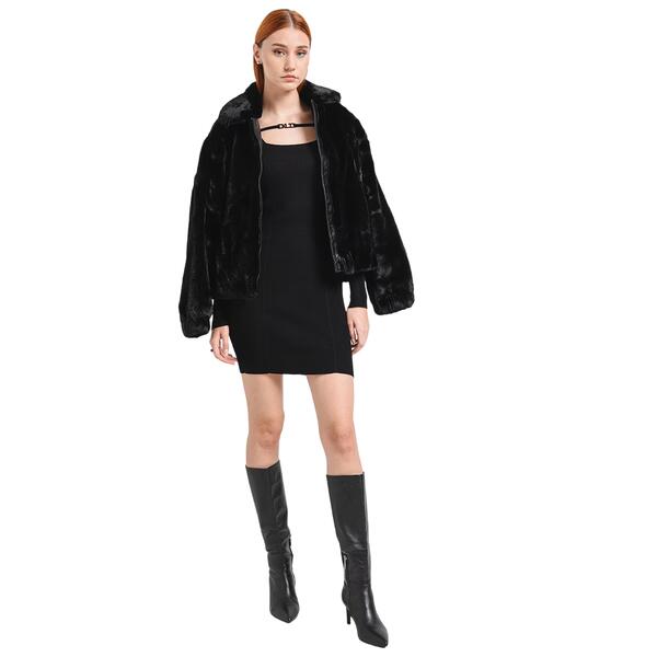 Γυναικείο Φόρεμα Karl Lagerfeld Lslv Knitted Logo Black 246J1304-J101