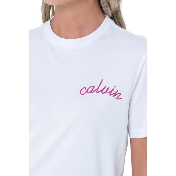 Γυναικείο T-Shirt Calvin Klein Line Embroidery Classic T Brilliant White  LV047D882G-YAA