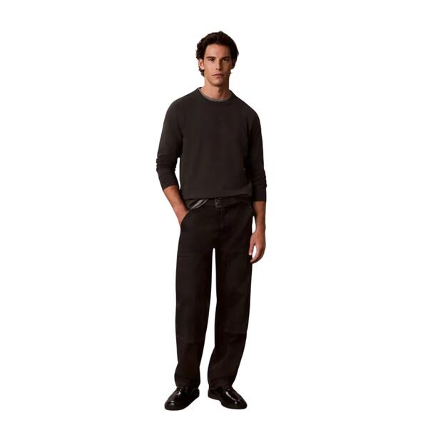 Ανδρικό Φούτερ Calvin Klein Ls Eu 350Terry Badge Cn Pirate Black LV04RJ200G-8MN