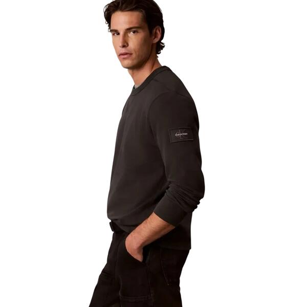 Ανδρικό Φούτερ Calvin Klein Ls Eu 350Terry Badge Cn Pirate Black LV04RJ200G-8MN