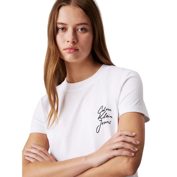 Γυναικείο T-shirt Calvin Klein Script Institutional Baby Bright White J20J224984-YAF