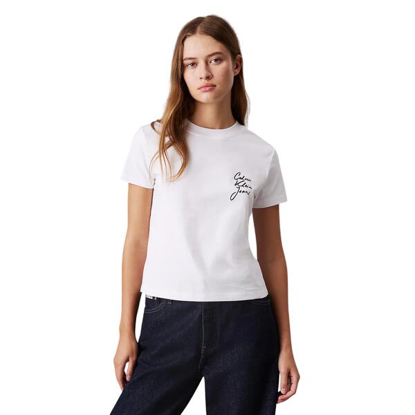 Γυναικείο T-shirt Calvin Klein Script Institutional Baby Bright White J20J224984-YAF