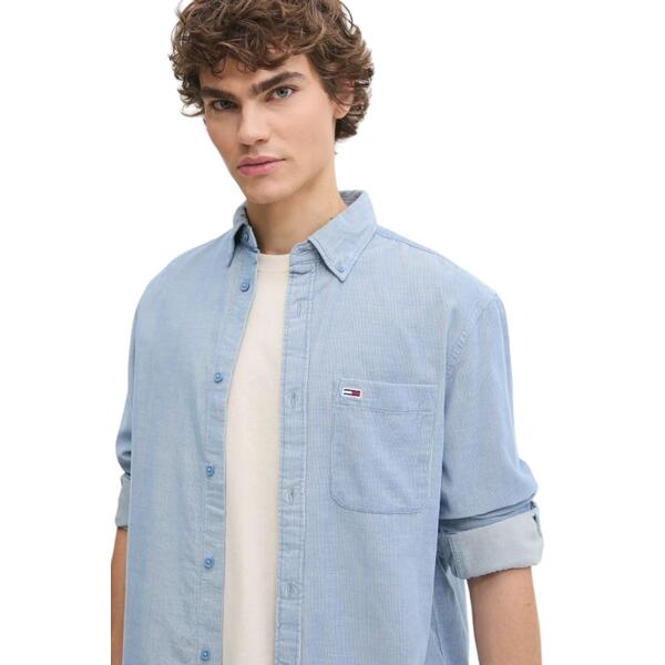 Αντρικό Πουκάμισο Tommy Jeans Entry Cord Ext Colorado Blue Ecru DM0DM20672-DY6