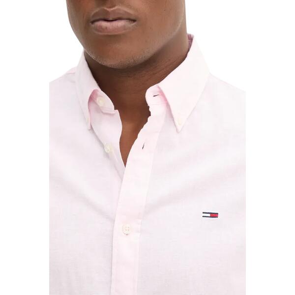 Ανδρικό Πουκάμισο Tommy Jeans Reg Linen Blend Ls Ext Precious Pink DM0DM20875-TH3