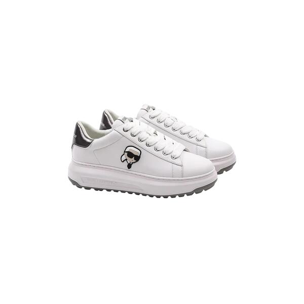 Ανδρικά Sneakers Karl Lagerfeld Kapri Lug Nft Lo Lace White Lthr W Silver KL57530-01S