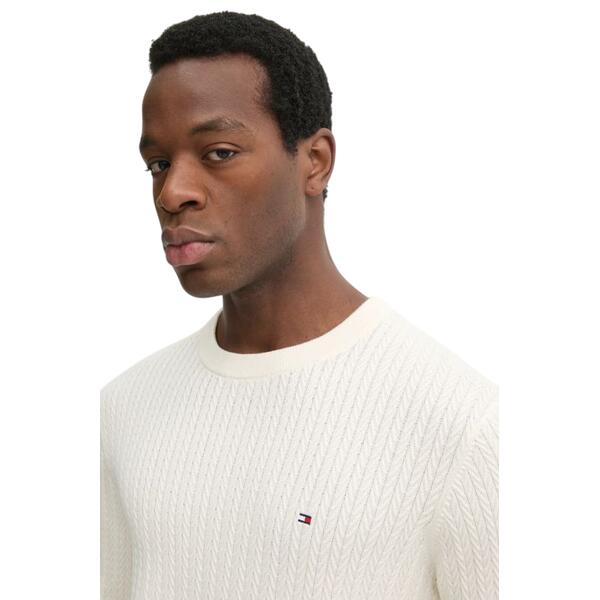 Αντρικό Πουλόβερ Tommy Hilfiger Herringbone Structure C Nk Ivory Petal MW0MW37400-Z00