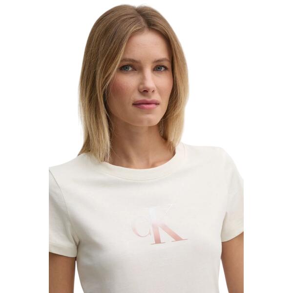 Γυναικείο T-shirt Calvin Klein Gradient Slim Ivory J20J224982-YBI