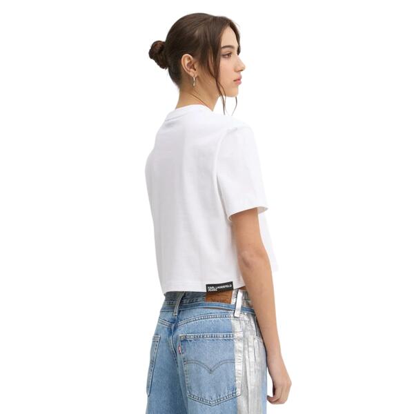 Γυναικείο T-shirt Karl Lagerfeld Boxy Glitched Logo White A1W17109-100