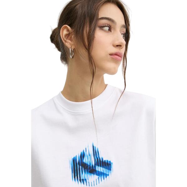 Γυναικείο T-shirt Karl Lagerfeld Boxy Glitched Logo White A1W17109-100