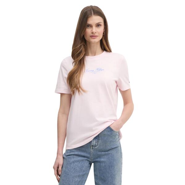 Γυναικείο T-shirt Tommy Hilfiger Reg Script C Nk Ss Light Pink WW0WW45428-TOG