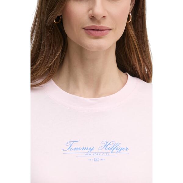 Γυναικείο T-shirt Tommy Hilfiger Reg Script C Nk Ss Light Pink WW0WW45428-TOG