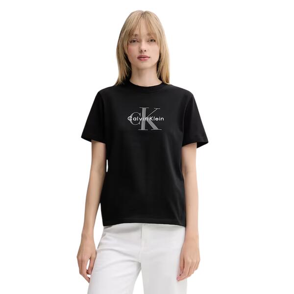 Γυναικείο T-Shirt Calvin Klein Hr Ss ClsscMnlg Cnc Black LV047B865G-UB1