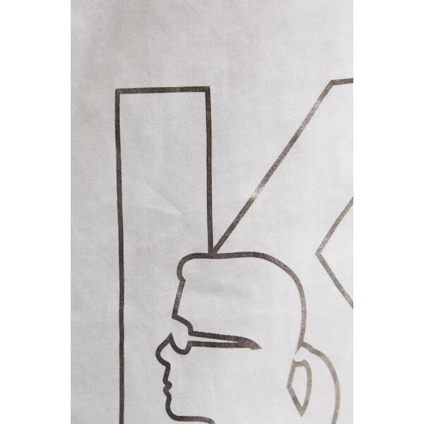 Ανδρικό T-shirt Karl Lagerfeld Metallic Logo Ss White A1M46070-100