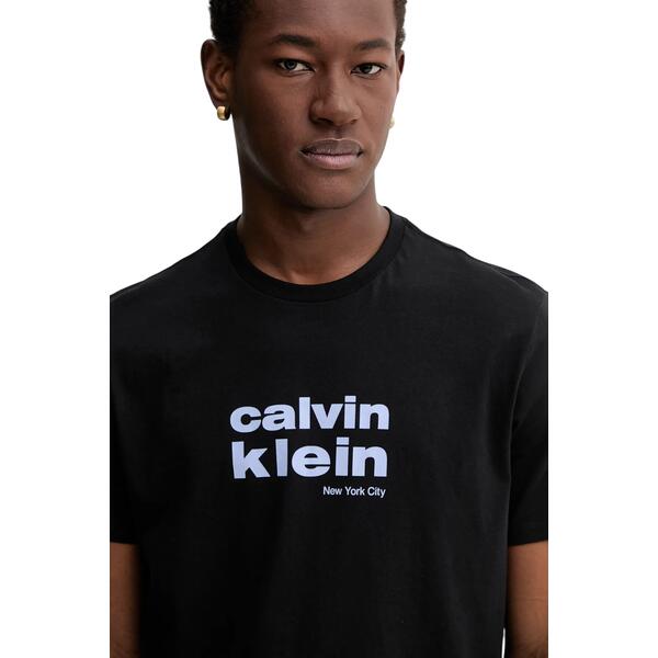 Ανδρικό T-Shirt Calvin Klein Ss 30s Whsl Ckj Jersey Graphic T Black LV04RE821G-UB1