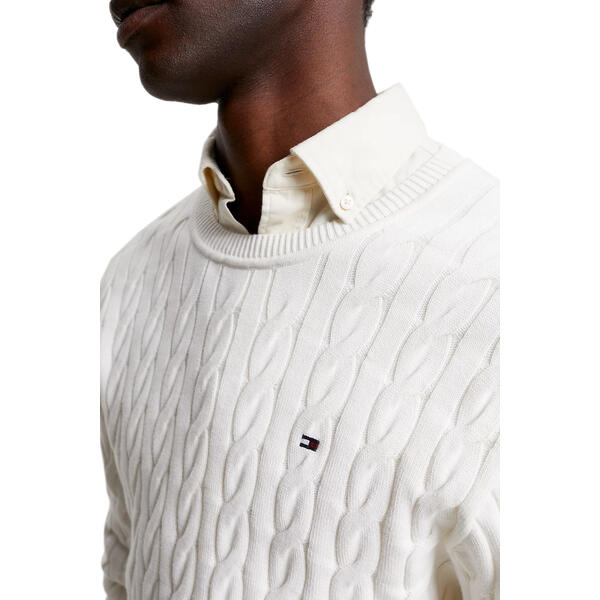 Αντρικό Πουλόβερ Tommy Hilfiger Classic Cable Crew Neck Ivory MW0MW33132-YBI