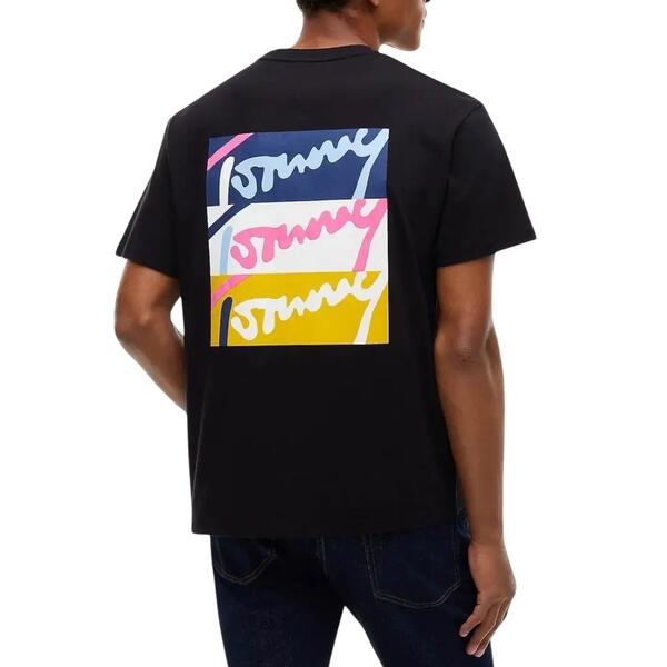 Ανδρικό T-shirt Tommy Jeans Tjm Rlx Signature Tee Black DM0DM23597-BDS