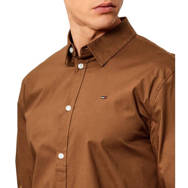 Ανδρικό Πουκάμισο Tommy Jeans Tjm Original Stretch Pecan Nut DM0DM04405-GVP