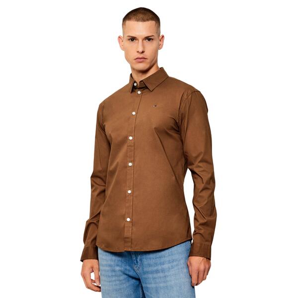 Ανδρικό Πουκάμισο Tommy Jeans Tjm Original Stretch Pecan Nut DM0DM04405-GVP