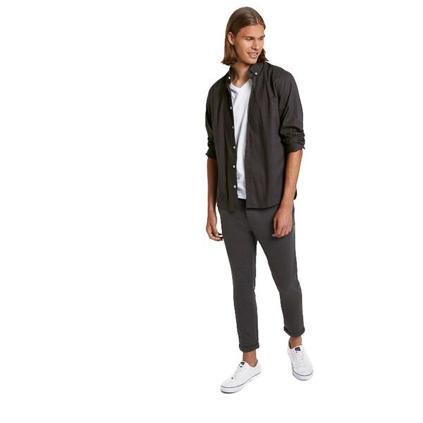 Ανδρικό Παντελόνι Tom Tailor 2nd 008 Cropped Slim Jer Anthra Melange Pique 1020453-24716