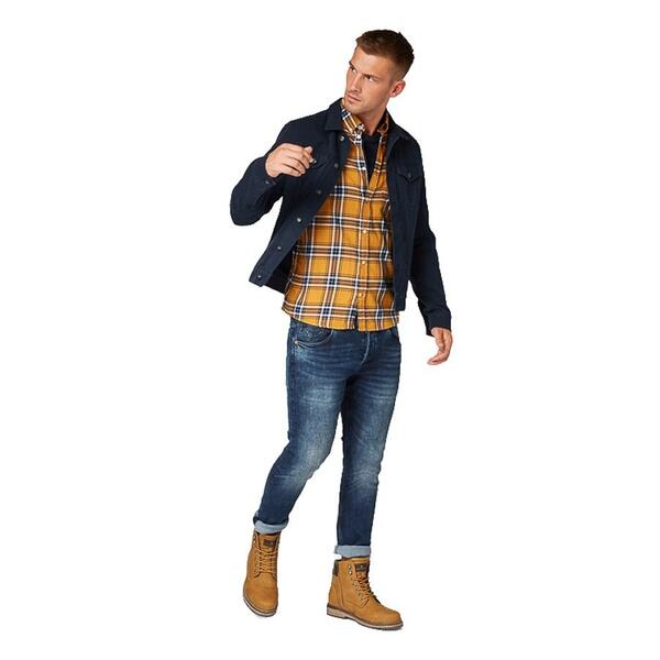 Ανδρικό Πουκάμισο Tom Tailor 2nd 908 Ray Barb Yellow Navy Check 1013519-19424