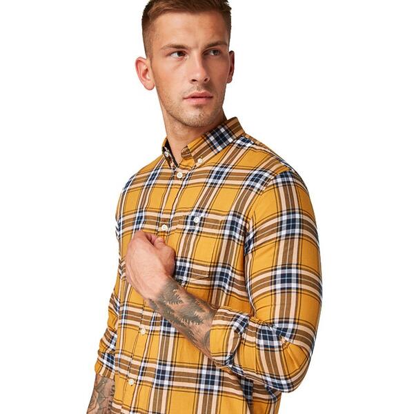 Ανδρικό Πουκάμισο Tom Tailor 2nd 908 Ray Barb Yellow Navy Check 1013519-19424