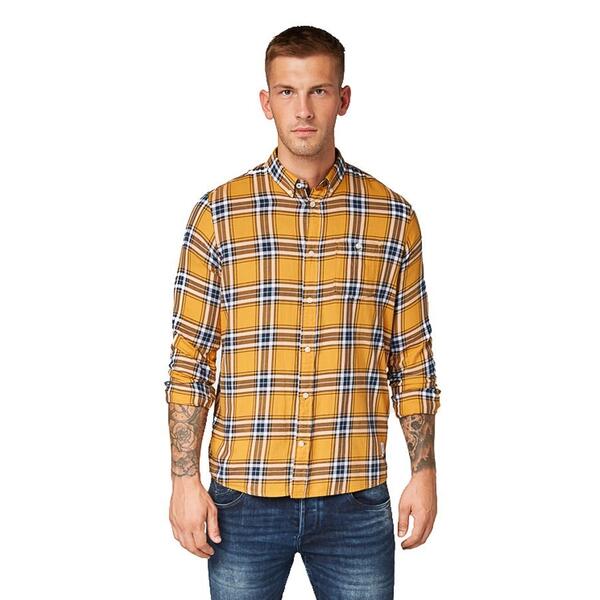 Ανδρικό Πουκάμισο Tom Tailor 2nd 908 Ray Barb Yellow Navy Check 1013519-19424