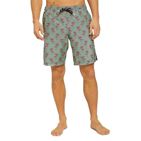 Ανδρικό Μαγιό Tom Tailor 3rd 104 Dark Blue Mint Green Red Palm Design 1025023-26645