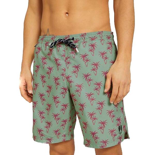 Ανδρικό Μαγιό Tom Tailor 3rd 104 Dark Blue Mint Green Red Palm Design 1025023-26645