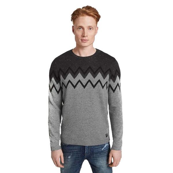 Ανδρική Μπλούζα Tom Tailor 4th 910 Zigzag Design N Grey Nap Structure 1014462-20386