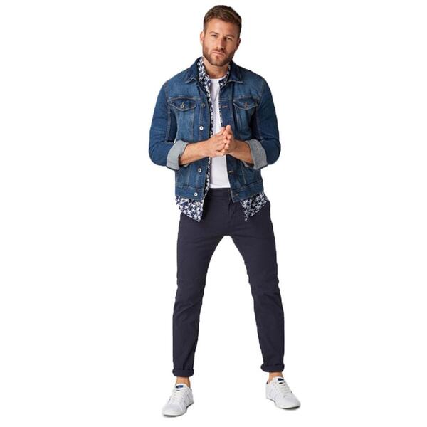 Ανδρικό Παντελόνι Tom Tailor 907 Overdyed Structured Captain Blue 1013806-10668