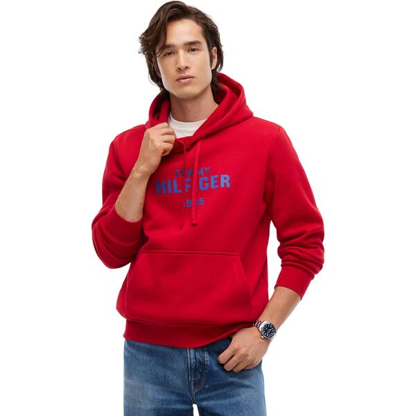 Ανδρικό Φούτερ Tommy Hilfiger Hilfiger Stack  Reg Fleece Hoodie Medium Red MW0MW44937-XLD