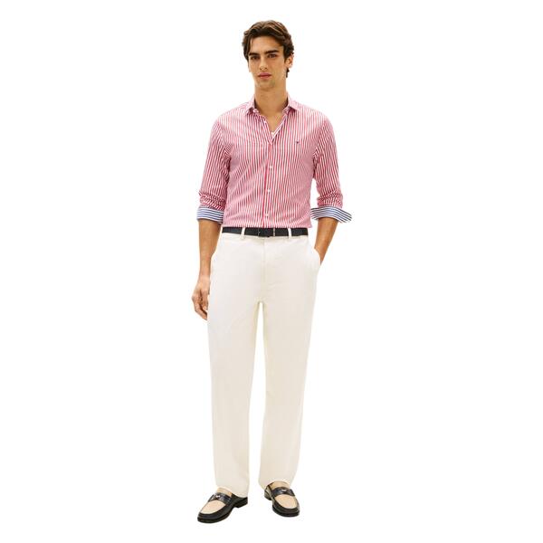 Ανδρικό Πουκάμισο Tommy Hilfiger Cl Bengal Strip Medium Red MW0MW42928-XLDR