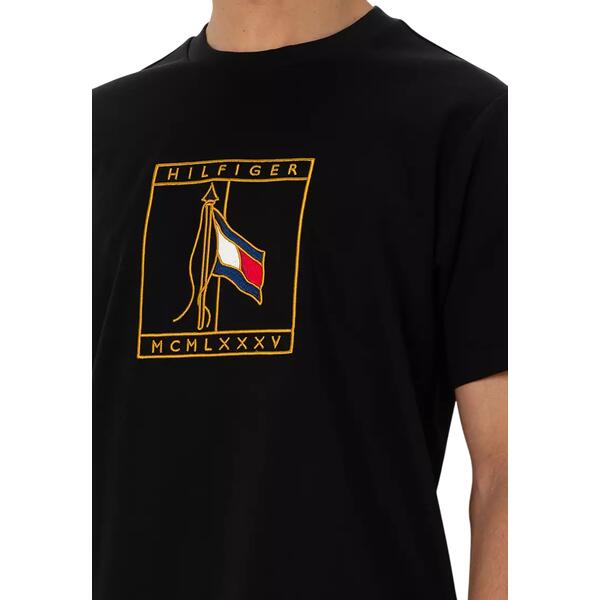 Ανδρικό T-shirt Tommy Hilfiger Interlock Pique Icon Black MW0MW38923-BDS