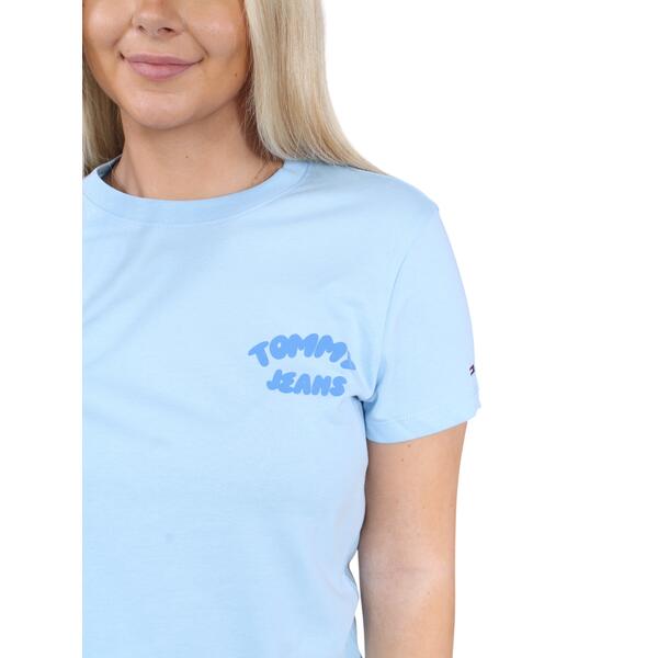 Γυναικείο T-Shirt Tommy Jeans  Reg Tj Bubble Ss Tee Ext Light Powdery Blue DW0DW22310-C1T
