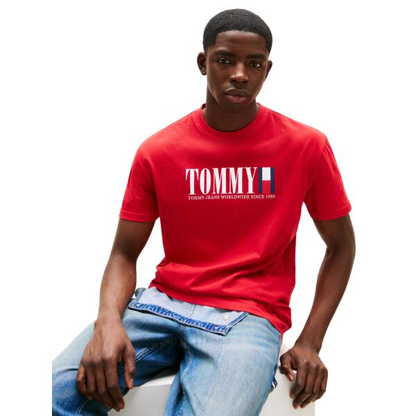 Ανδρικό T-Shirt Tommy Jeans Reg Tommy Dna Flag Tee Ext Sapphire Red DM0DM21941-XLE